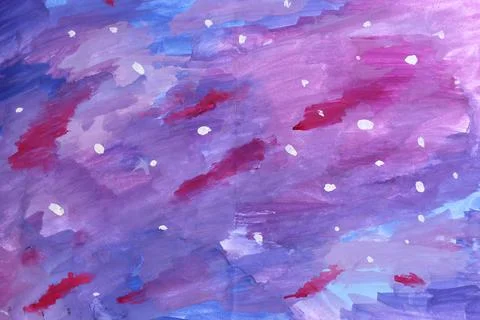 Blue, purple, red, white texture abstract acrylic painting on canvas copy space Stock Illustration