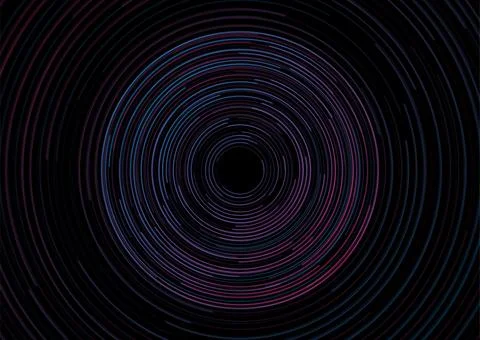 Blue purple round lines abstract tech futuristic background 스톡 일러스트