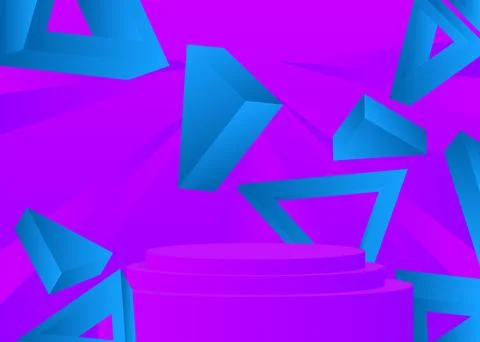 Blue Purple sci-fi stage showcase for presentation. Futuristic abstract moc.. Иллюстрация