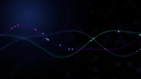 Blue Purple Sine Wave Sci-Fi Hexagon Tech Motion Loop Video Background Video stock 344655715
