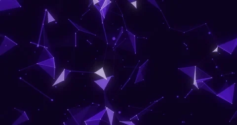 Blue purple violet abstract background with motion plexus of dots and lines Stock Footage 285393964