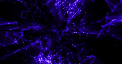 Blue purple violet abstract background with motion plexus of dots and lines Stock Footage 328811558