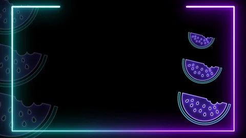 Blue Purple Watermelon Frame Render Stock-Footage 251305648