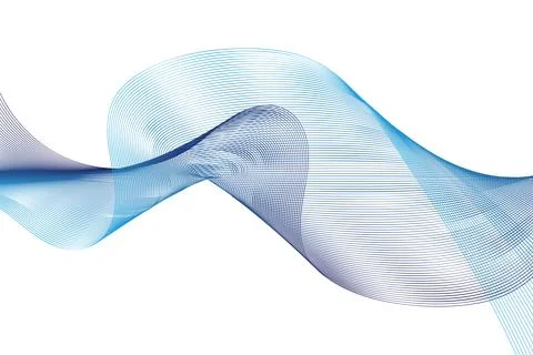 Blue Purple Wave Flow  Abstract Gradient Ribbon Design with White Backgroun.. Illustration