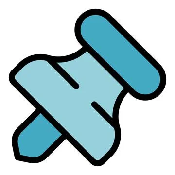 Blue push pin icon representing attaching and securing documents Stock Illustration