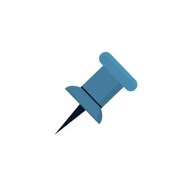 Blue push pin. Stock Illustration