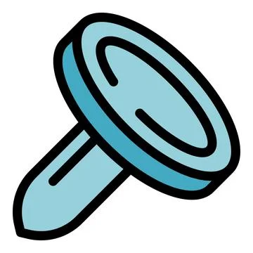 Blue push pin for notice board and office communication Stock Illustration