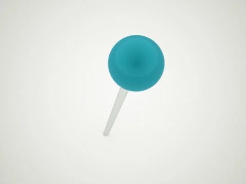 Blue push pin rendered Stock Illustration