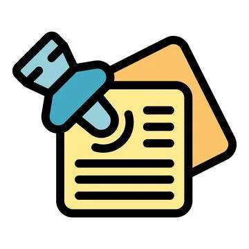 Blue push pin securing sticky notes, symbolizing organization and reminders i Stock Illustration