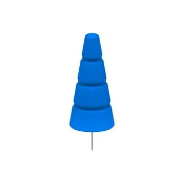 Blue push pin in shape of tree Stock Illustration