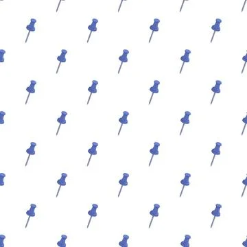Blue push pins forming seamless office stationery pattern イラスト素材