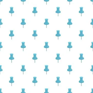 Blue pushpin seamless pattern on white background Stock Illustration