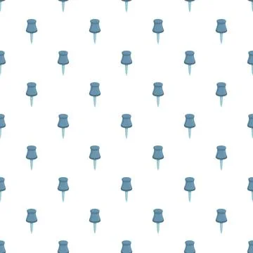 Blue pushpin seamless pattern on white background Illustrazione stock