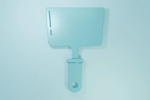 Blue Putty knife icon isolated on blue background. Spatula repair tool. Spa.. Stock Illustration