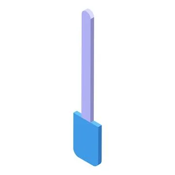 Blue putty knife isometric projection for construction Stock Illustration