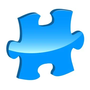 Blue puzzle 3d pie vector icon 스톡 일러스트