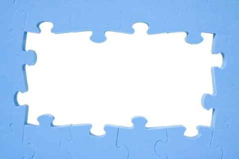 Blue puzzle frame Stock Photos