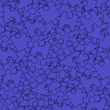 Blue Puzzle. Jigsaw Pattern Blue Puzzle Background. Jigsaw Pattern. Top Vi... Foto stock