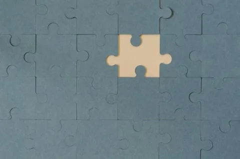 Blue Puzzle with Missing Piece Stock Photos