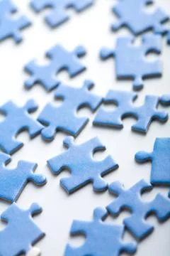 Blue puzzle pieces Stock Photos