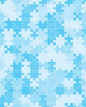 Blue puzzle, seamless Stock Illustration