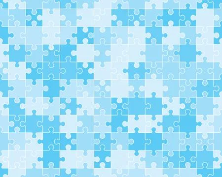 Blue puzzle, seamless Stock Illustration