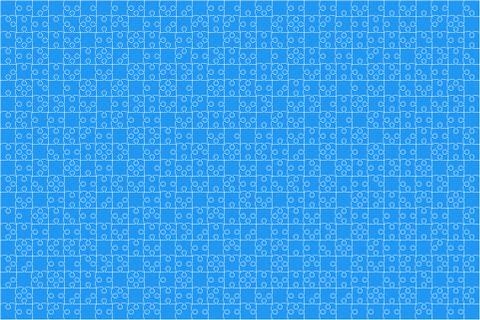 Blue Puzzles Pieces Jigsaw - Vector Background. Stock Illustration