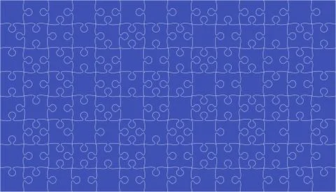 Blue Puzzles Pieces Jigsaw - Vector Background. Stock Illustration