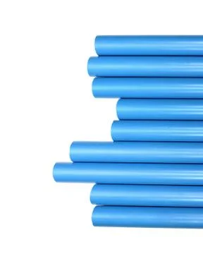 Blue pvc pipe connection. Stock Photos