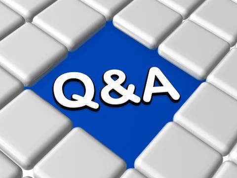 Blue q&amp;a sign in boxes Stock Illustration