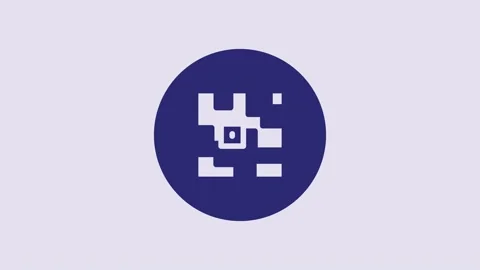 Blue QR code sample for smartphone scanning icon isolated on purple background Stock Footage 232845445