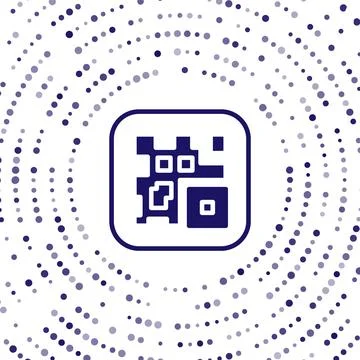 Blue QR code sample for smartphone scanning icon isolated on white background イラスト素材