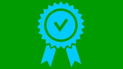 Blue quality mark green Stock Footage 201546590