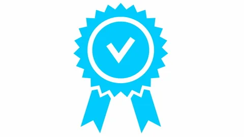 Blue quality mark white Stock Footage 201546588