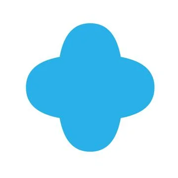 Blue quatrefoil basic simple shapes isolated on white background, geometric q Stock Illustration