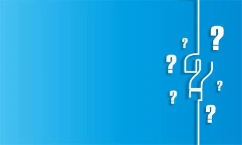 Blue question mark background with text space with shadows. Creative FAQ back Stock Illustration