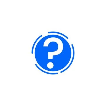 Blue Question Mark Circle Symbol on White Stock Illustration