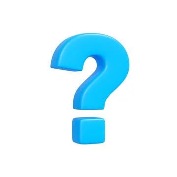 Blue question mark icon isolated on white background 3D render Stock Illustration