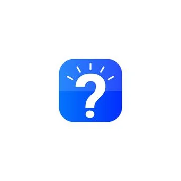 Blue Question Mark Icon with Radiating Lines Symbol of Inquiry and Support 库存插图