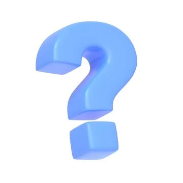 Blue question mark isolated on white background. 3D icon, sign and symbol Stock Illustration