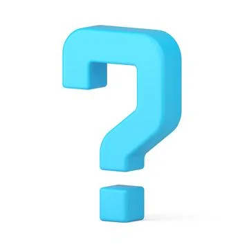 Blue question mark isometric important information attention help support mes Stock Illustration