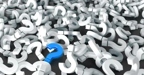 Blue Question Mark in an Ocean of Blank Symbols Stock Illustration