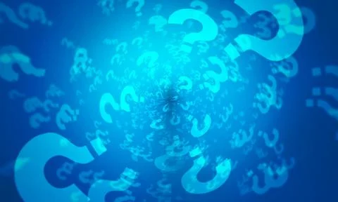 Blue question mark random pattern background. Illustrazione stock
