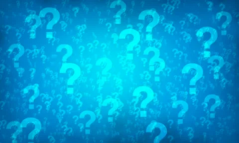 Blue question mark random pattern background. Stock Photos