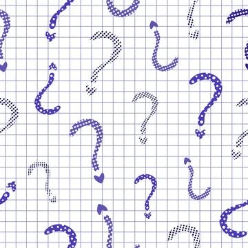 Blue question mark seamless pattern Stock Illustration