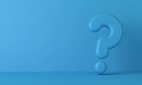Blue question mark symbol background. 3D Rendering Illustrazione stock