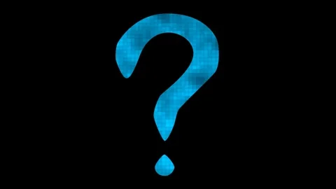 Blue Question Mark Symbol with Modern Digital Texture on Black Background Stock Footage 305182494