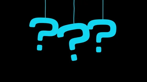Blue Question Marks Hanging on Black Background Stock Footage 324284954