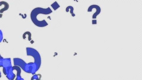 Blue question marks sign moving right on... | Stock Video | Pond5