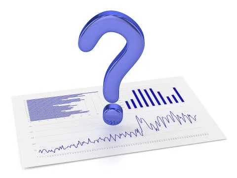 Blue Question Point and Charts Stock Illustration
